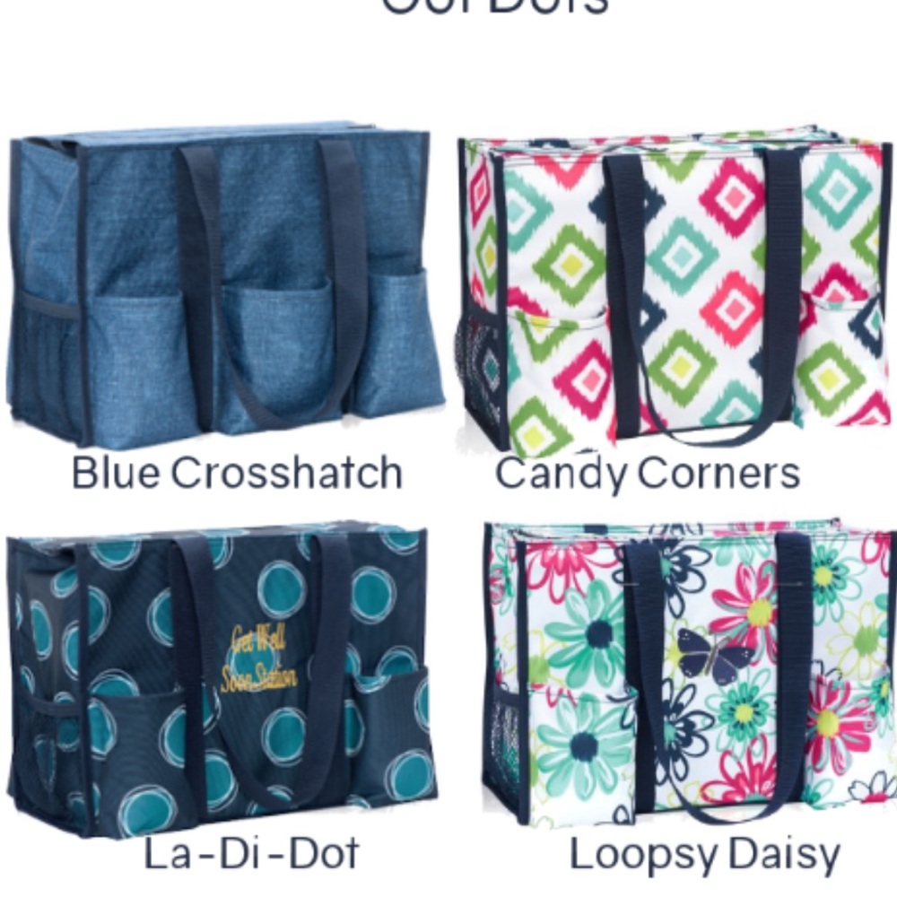 Thirty-one Zip-Top Organizing Utility Tote - La-Di-Dot NEW